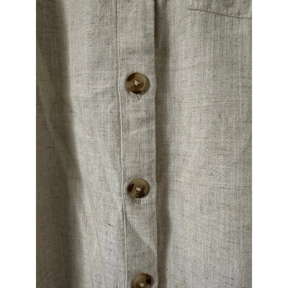 Soft Surroundings Linen Blend Blouse Beige size Medium - Picture 9 of 9